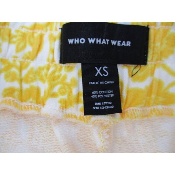 Who What Wear Womens Shorts XS Yellow Floral Drawstring Elastic Waist Pull On - Picture 6 of 13